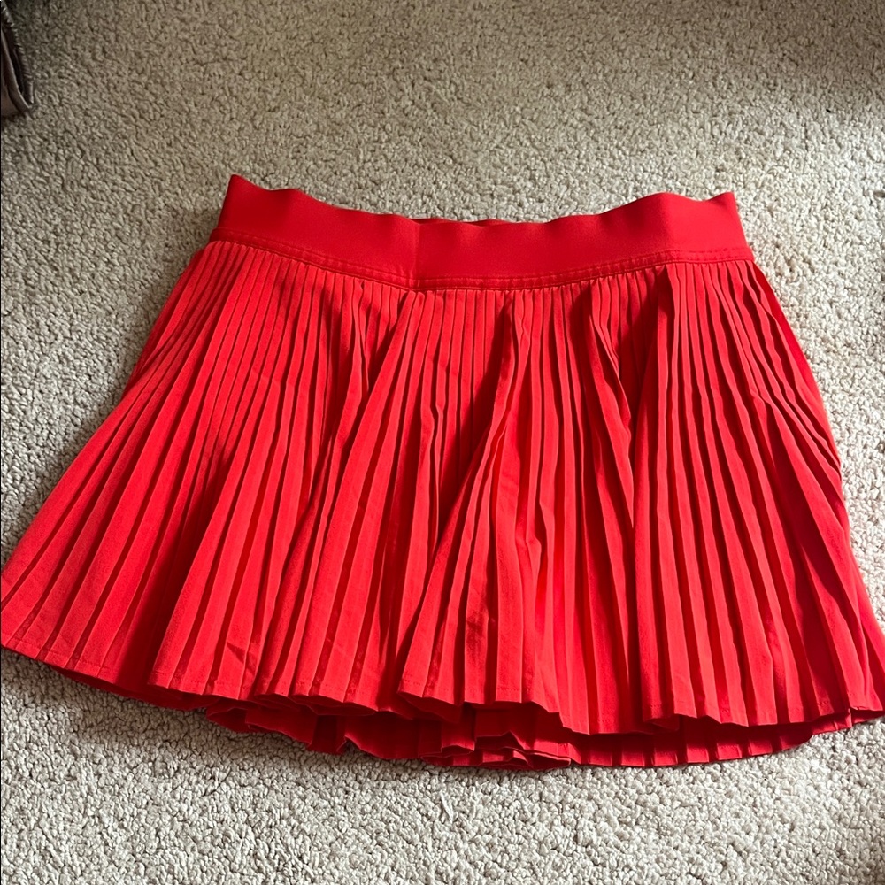 Lululemon Red Pleated Tennis Skirt